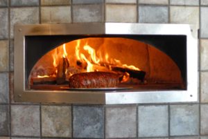 Wood Fired Oven with Bacon Wrapped Meatloaf