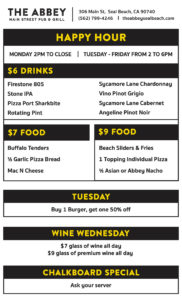 abbey happy hour