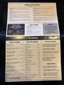 the abbey seal beach updated menu including specialty pizza, kids menu, sides, draft beers, bottle beers and white wine, red wine.